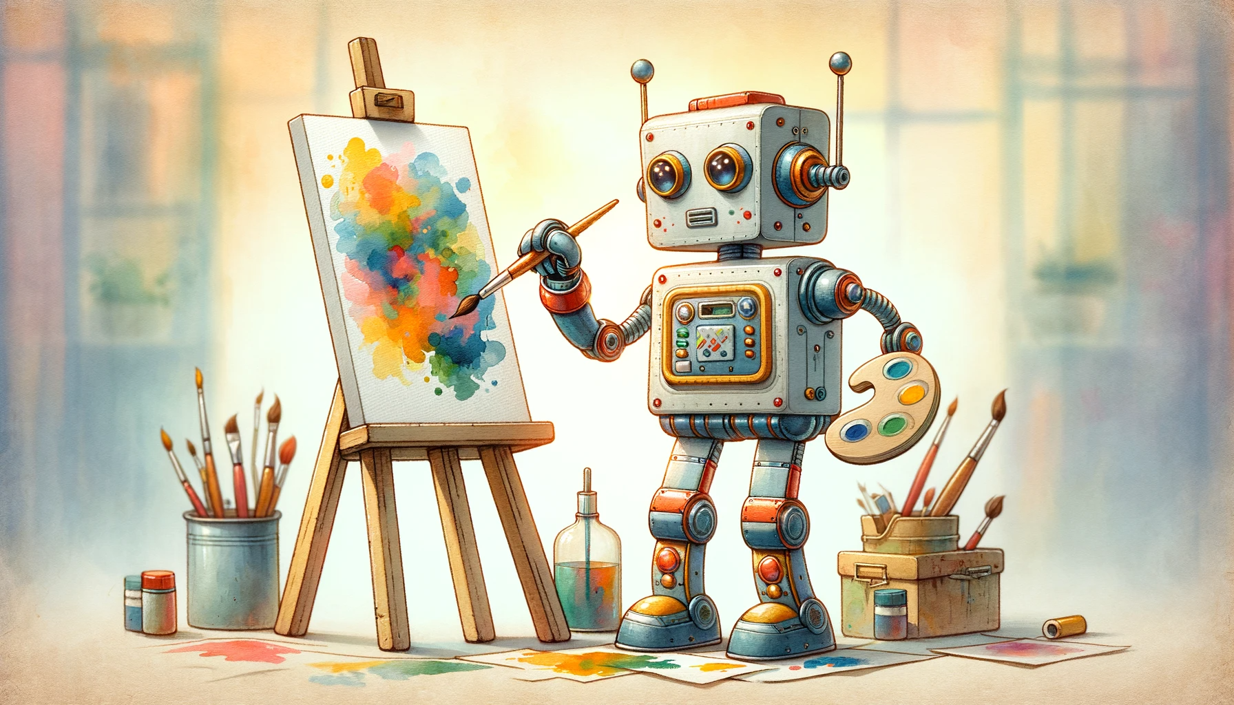 A Robot painting